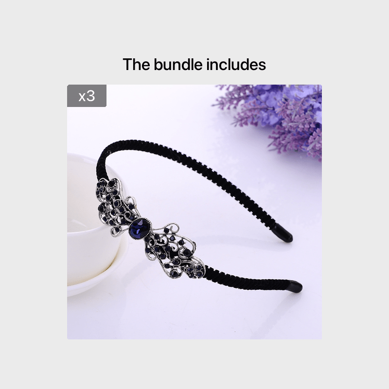 Boho Velvet Crystal Vintage Headband Rhinestone Bow Hair Accessories