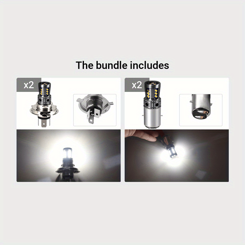 H4 All in One 100W 10000LM CREE LED Headlight DRL Kit/High/Low Beam/Fog  Lamp Kit Light Bulbs White (H4, White) 