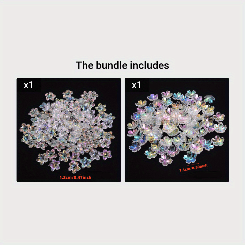 30PCS Flower Glass Beads Spacer Bead Glitter Flower Loose Beads For DIY  Drop Earrings Charms Jewelry Making Bracelet Necklace Handmade Findings 14mm