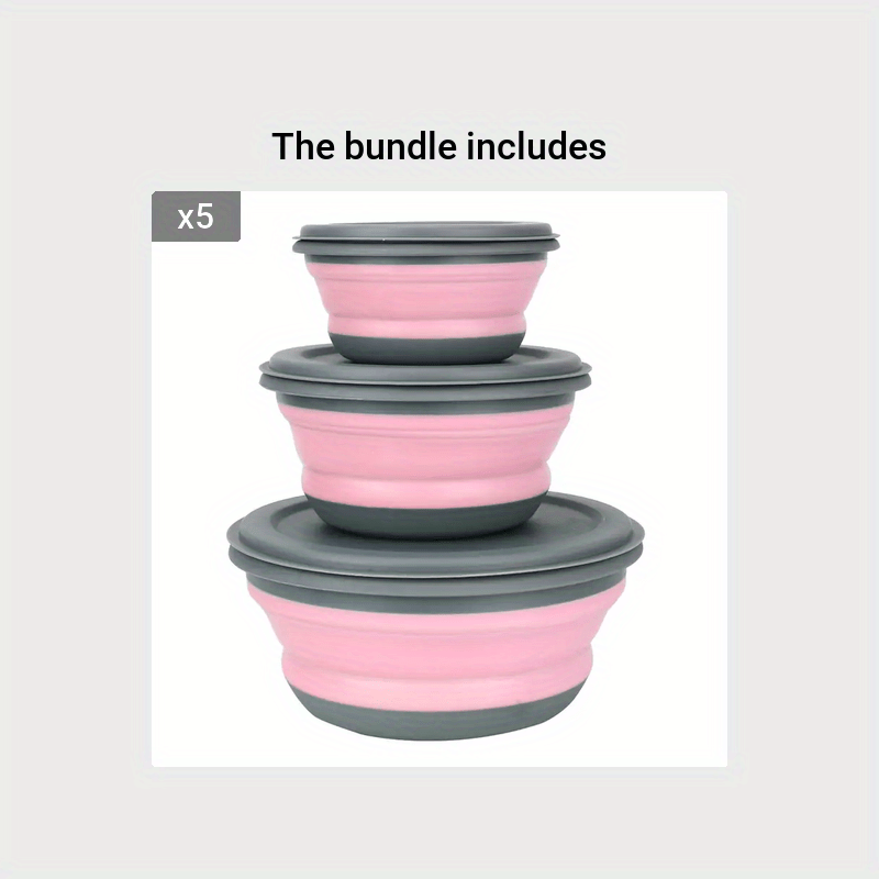 3pcs/set Portable Folding Bowl Telescopic Collapsible Salad Bowl