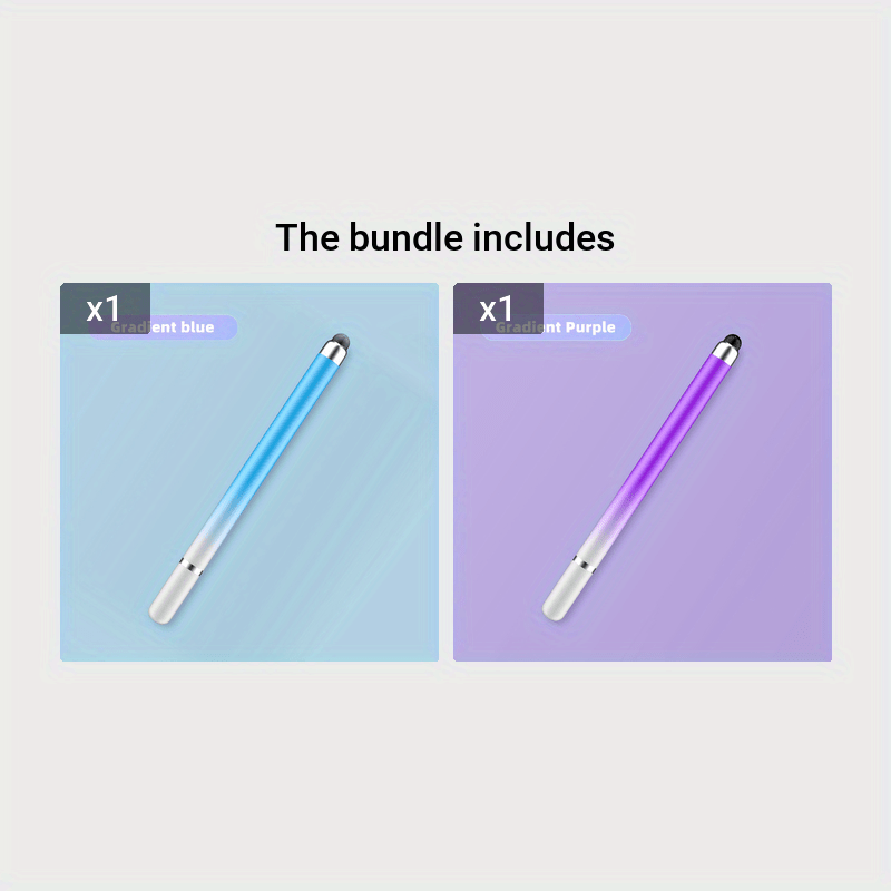 Kid-Friendly Stylus Pens for Touch Screens,Tablet Stylus Pen 2 Pack of  Purple Blue Stylus Universal Touch Screen Capacitive Stylus Compatible with