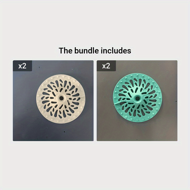 5pcs Hair Catcher Shower Drain Covers, Durable TPR Hair Stopper Drain Protector, Bathtub Sink Strainer, Easy to Install and Clean, Suit for Bathroom