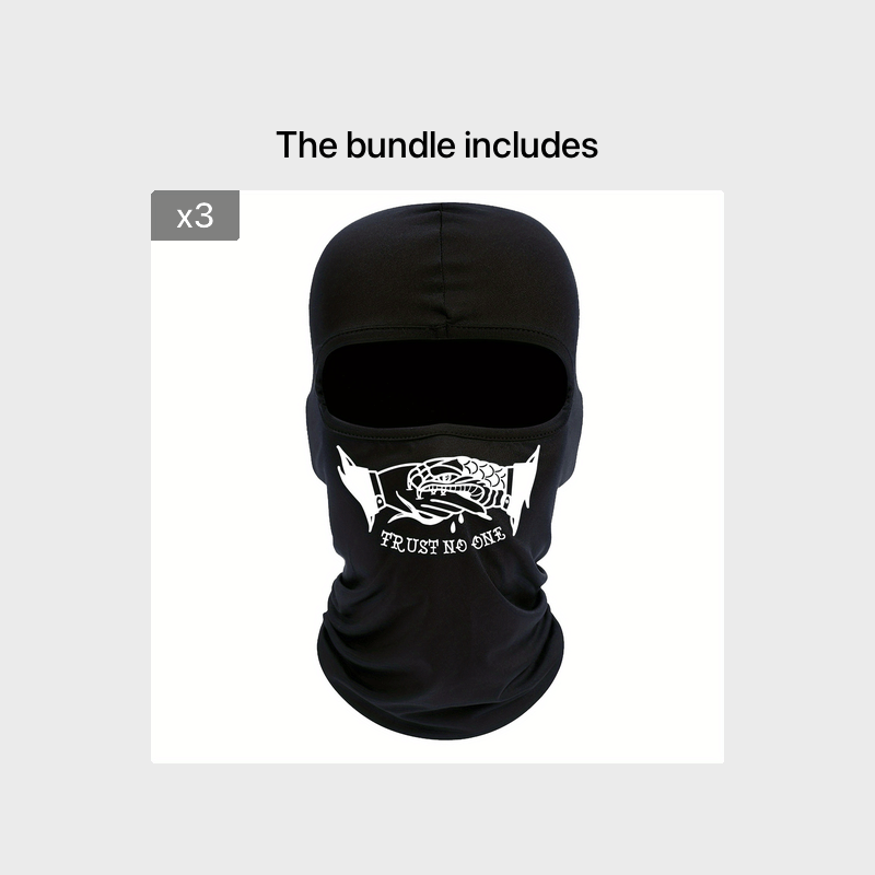 Shake Hands Print Balaclava Solid Ski Mask Windproof Neck Warmer Gaiter