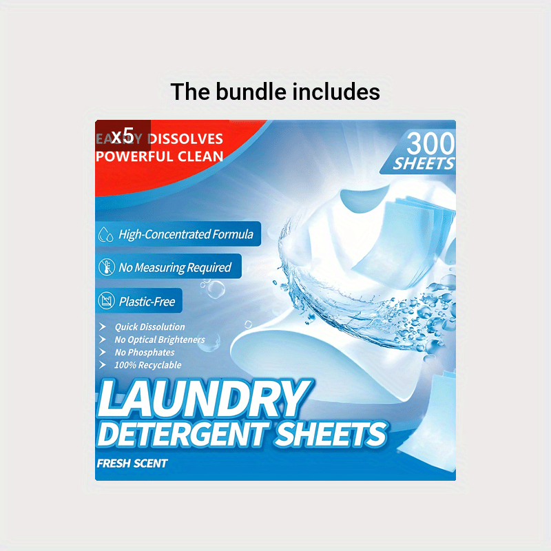 60pcs Detergent Sheets High Concentrated Liquidless Washing Sheets