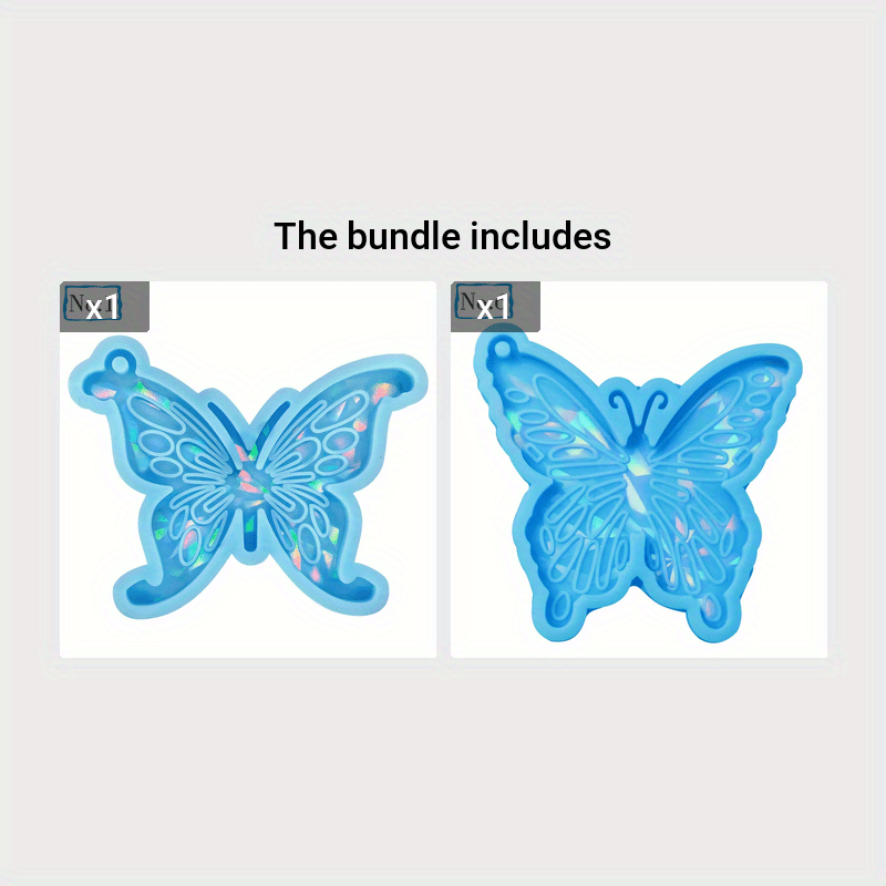 Holographic Butterfly Pendant Crystal Epoxy Resin Silicone - Temu