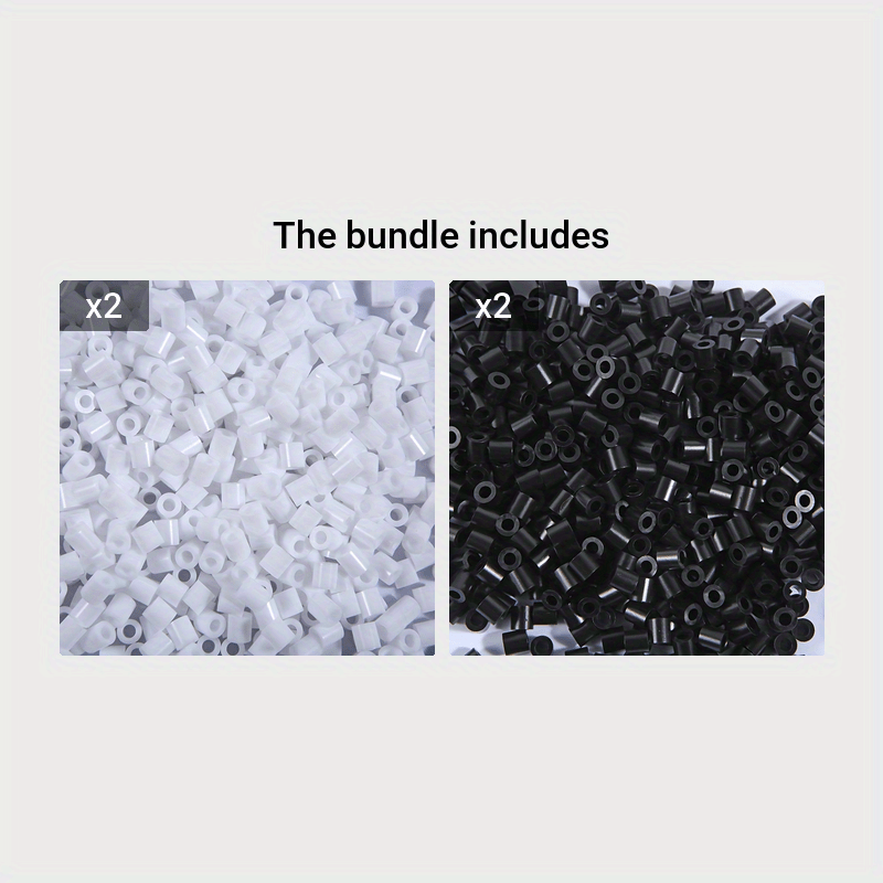 Perler Bead Bag, Bundle of Black and White