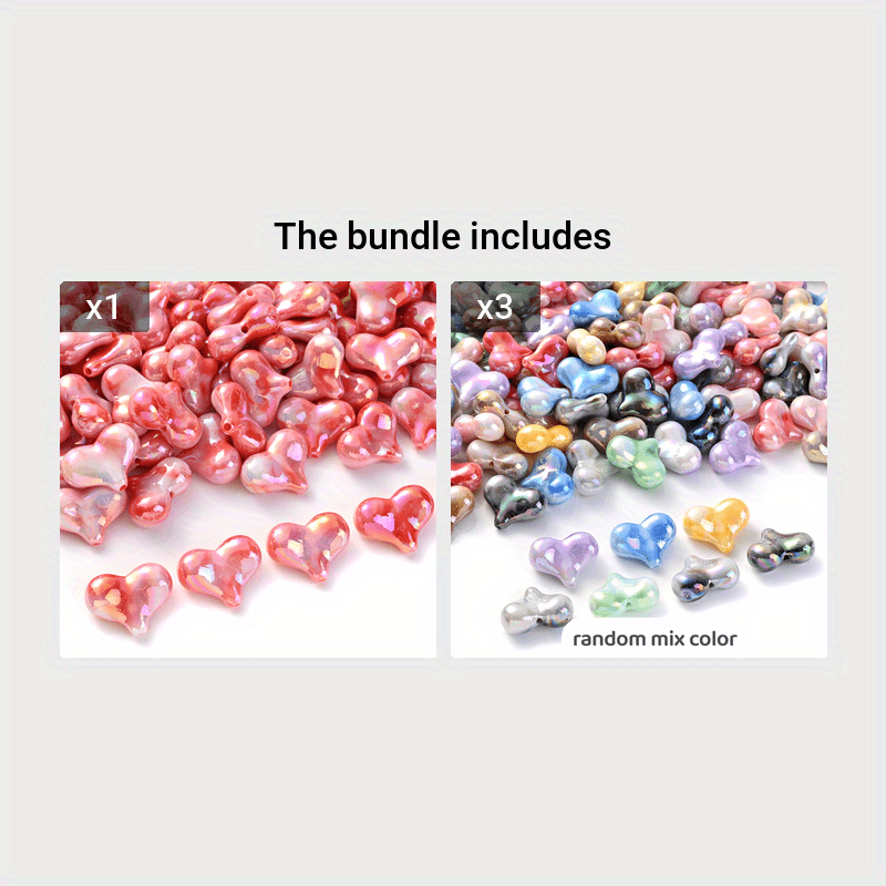 Color Plated Acrylic Vertical Hole Big Peach Heart Beads For - Temu