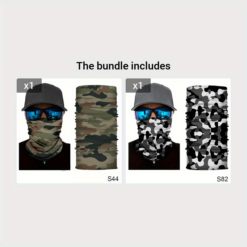 3D Camouflage Solid Bandana Buffs Neck Gaiter Headband Cycling