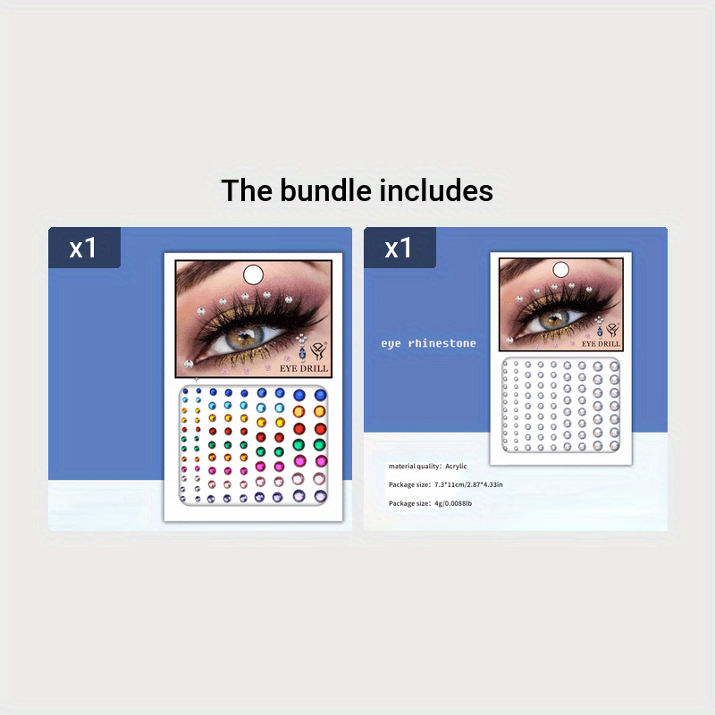 Face Stickers Resin Acrylic Eye Stickers Rhinestone Stickers - Temu