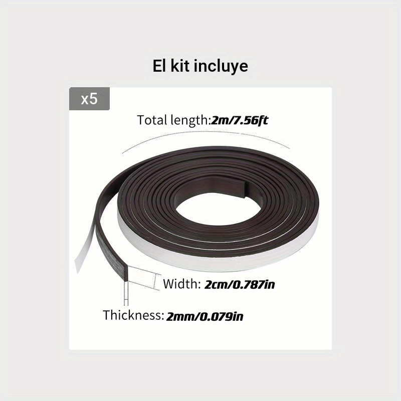 Tira Magnetica Durable para Etiquetado Rollo 40Mm X 5M. Cintas magnéticas  adhesivas . La Superpapelería