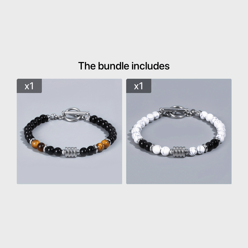 Men's Stainless Steel Beaded Bracelet