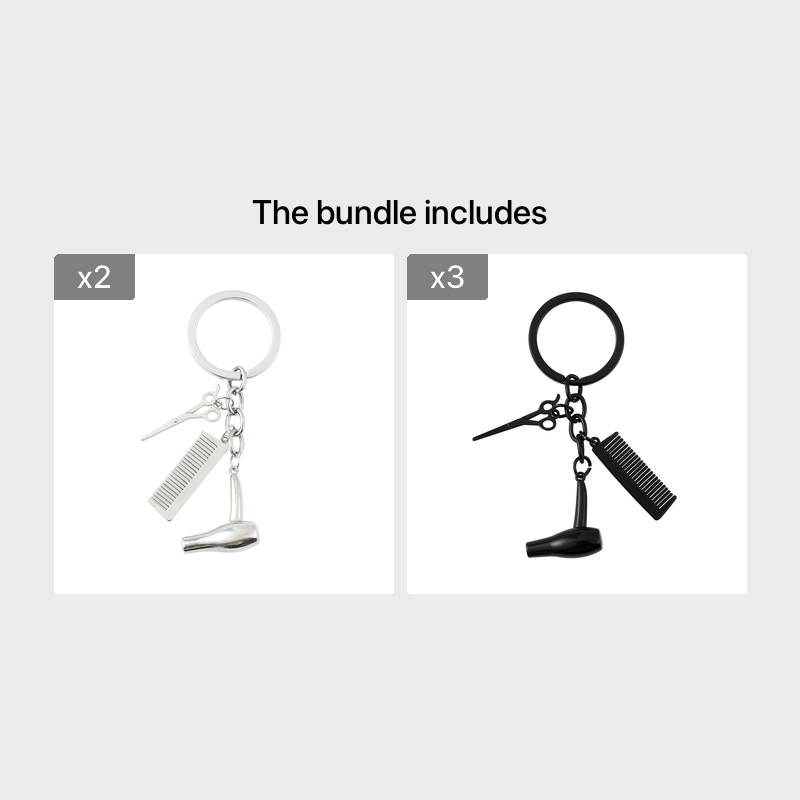 Wash Cut Blow Alloy Key Chain Cartoon Hairdressing Scissors