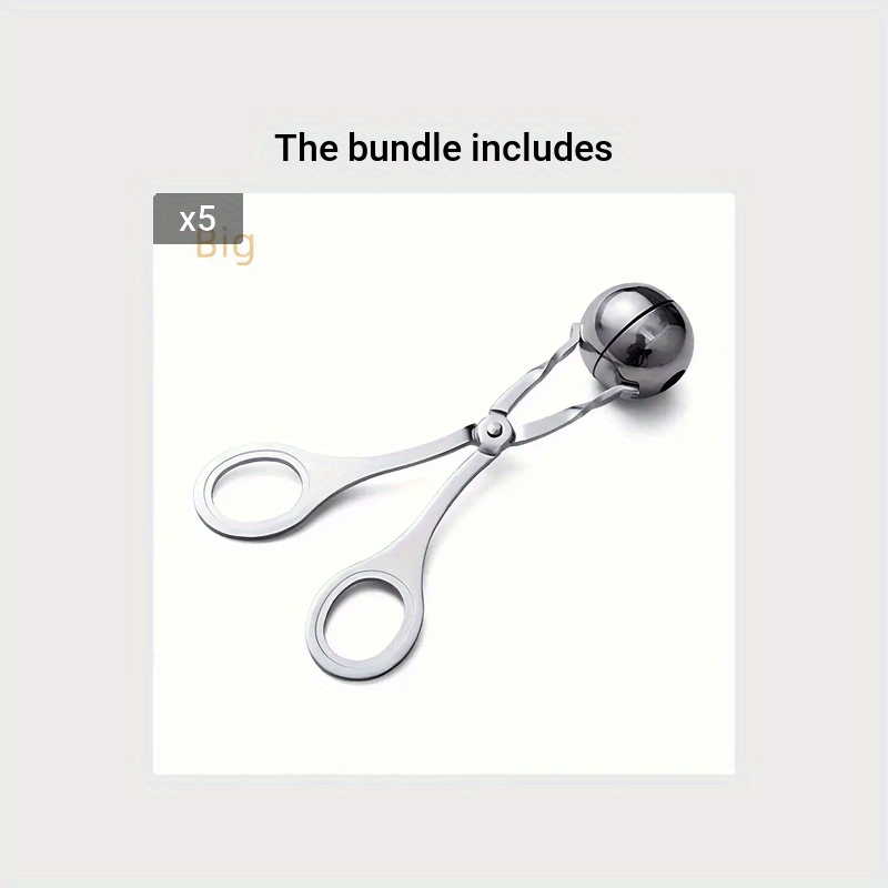 Meat Ballers Maker, Stainless Steel Rice Ball Making Tongs, Meatball Scoop,  Meatball Clip, None-stick Food Clip, Cookie Dough Scoop, Diy Fish Ball  Mold, Ice Cream Ball Makers, Kitchen Tools - Temu