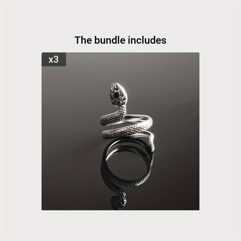 Exaggerated Titanium Steel Snake Ring