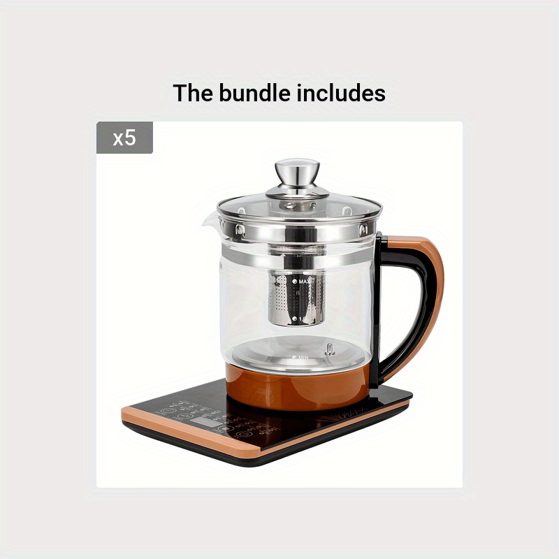 Hot Tea Maker Electric Glass Kettle with tea infuser and temperature  control. Automatic Shut off. Brewing Programs for your favorite teas and  Coffee. 