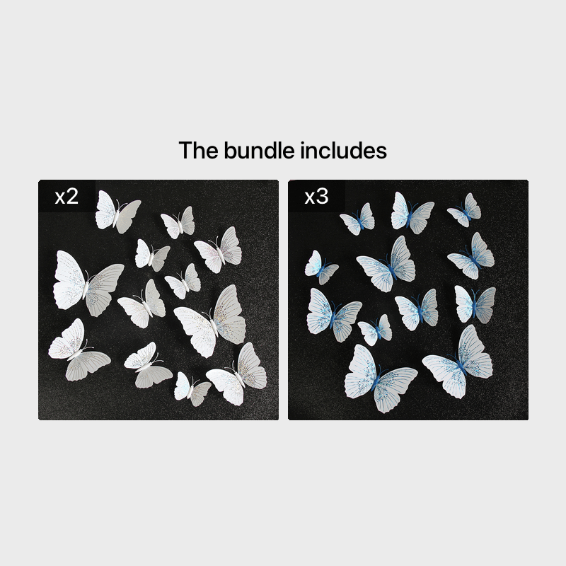 3D Butterfly Stickers (18/pack)