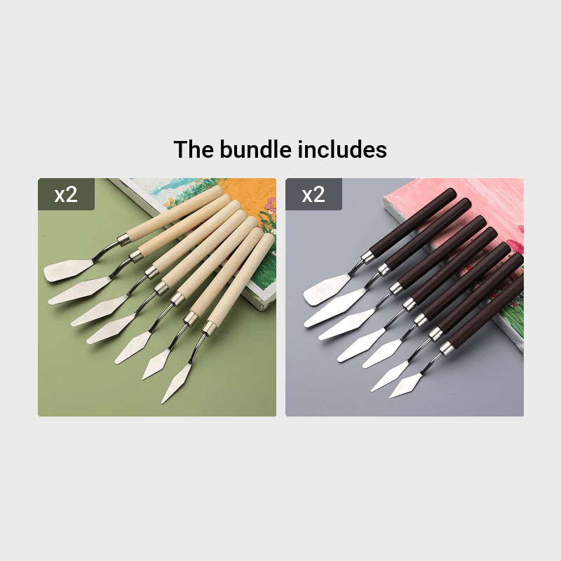 7pcs Artist Painting Knives Spatula Stainless Steel Palette Knife