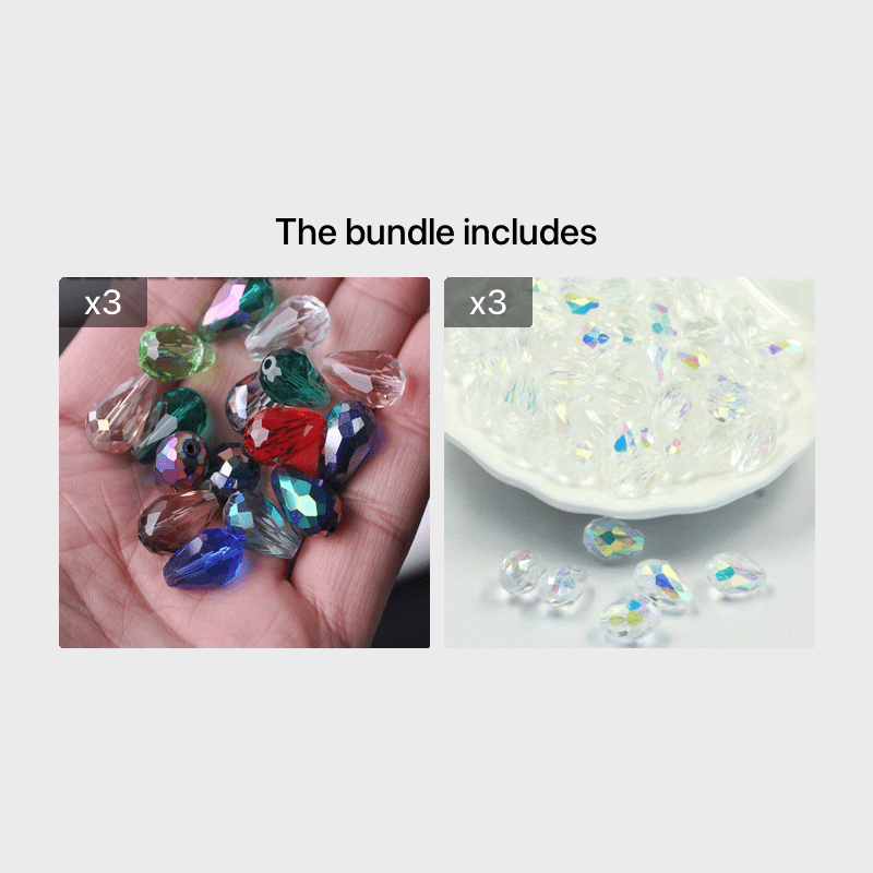 Crystal Glass Drop Beads Multicolor Teardrop Loose Beads Jewelry Making  Findings