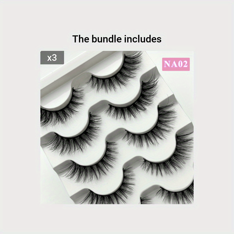  False Eyelashes 14mm Faux 3D Mink Lashes Natural Look