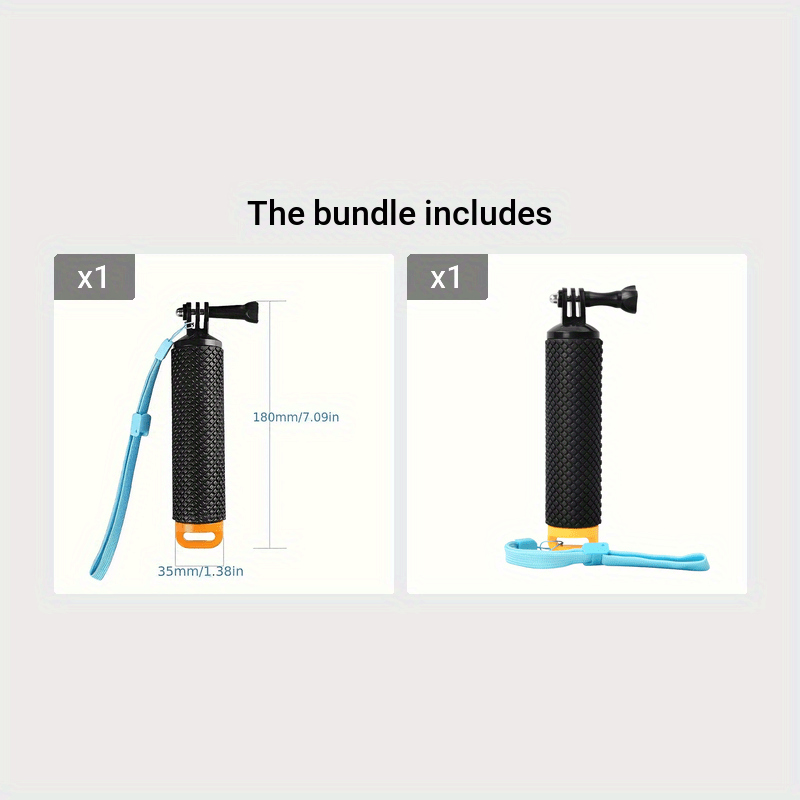 Poignée Flottante Action Cam - Monopode Étanche Pour Plongée, Surf | Compatible Téléphones Et Appareils Photos