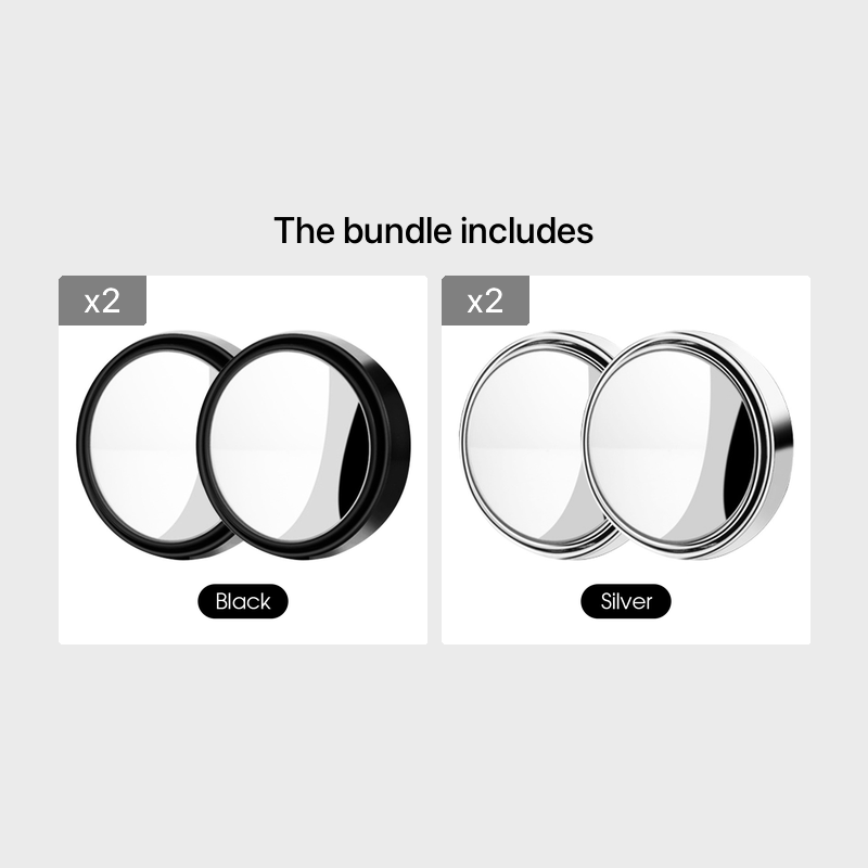 2pcs Round Mirror Blind Spot Mirrors Wide Angle Stick On Rearview Mirrors