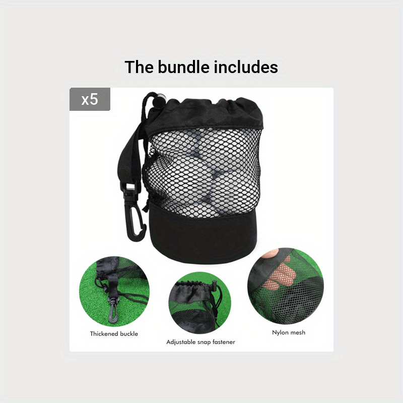 Nylon Mesh Golf Ball Bags Golf Pouch Bag Drawstring Golf - Temu