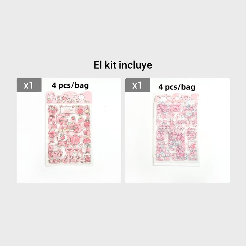 4 Unids/set Paquete Pegatinas Washi Dibujos Animados Kawaii - Temu