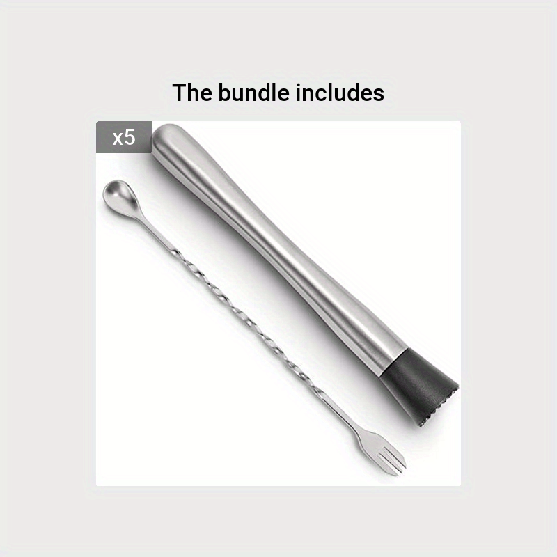 Bartender Set, Stainless Steel Cocktail Muddler And Mixing Spoon Home Bar  Tool Set, Create Delicious Mojitos And Other Fruit Based Drinks, Bar Tool, Bar  Accessories - Temu