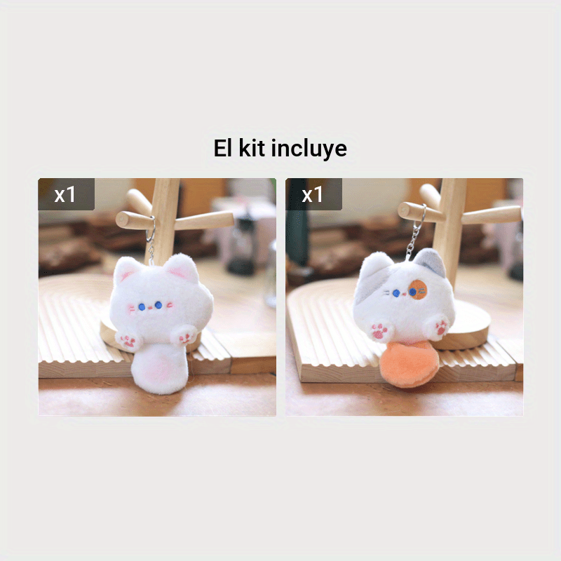 llavero de gato de peluche en color blanco - HEMA México