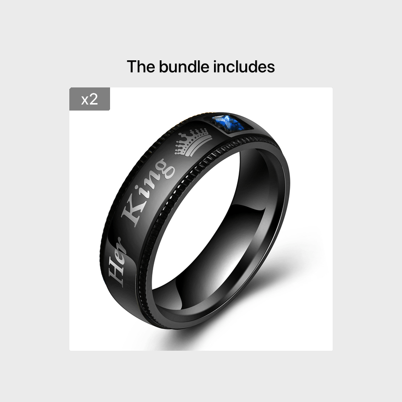 King Queen Casual Wedding Ring For Anniversary