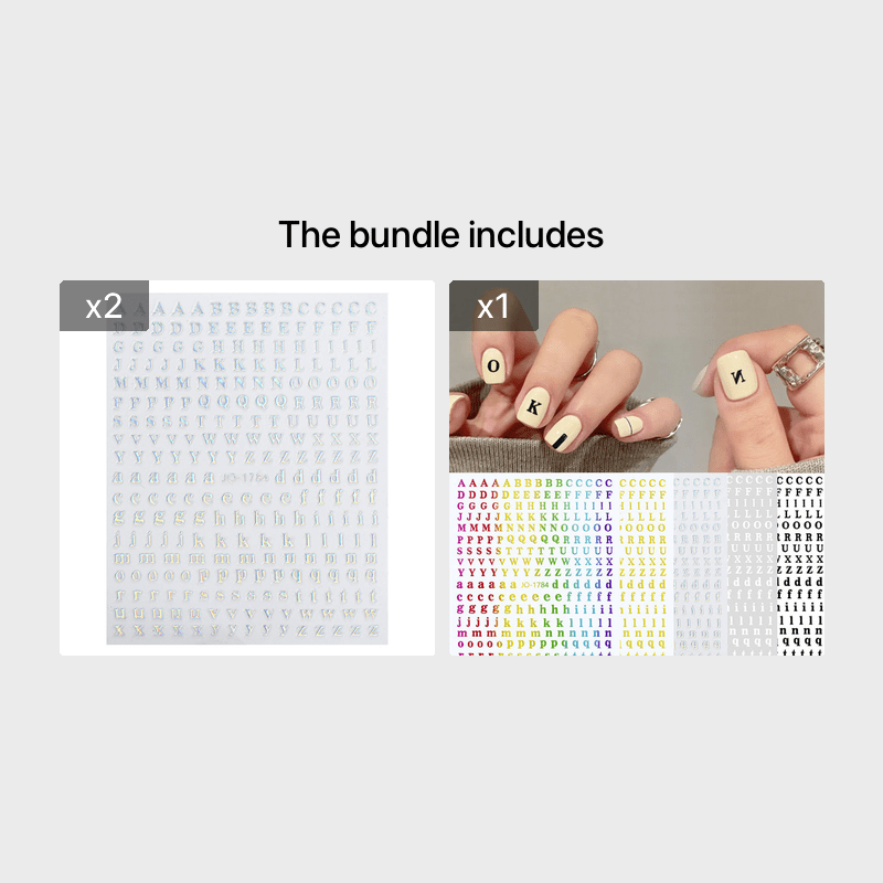 Nail art deals letter stickers