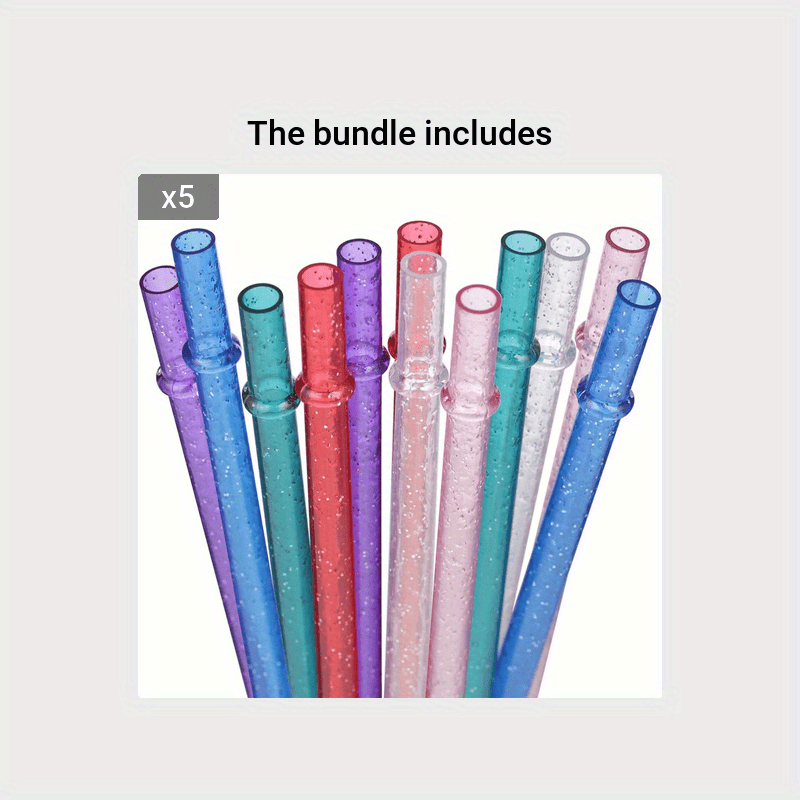 11 Glitter Colored Reusable Hard Plastic Straws - Perfect For Tumblers &  Mason Jars - Dishwasher Safe & Bpa/pfoa Free! For Restaurants/cafes - Temu