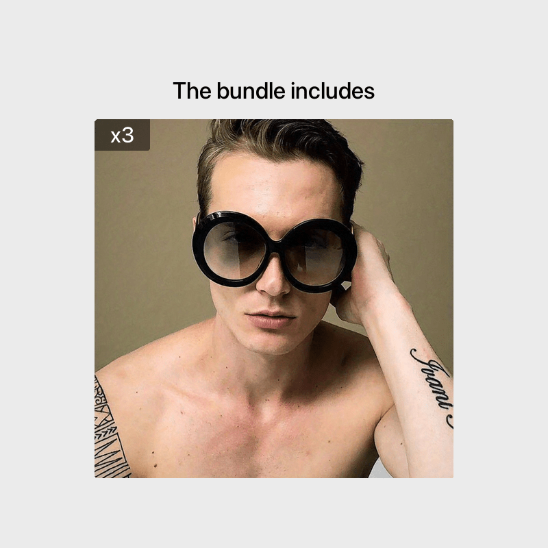 Oversize Oval Sunglasses Thick Frame UV Protection