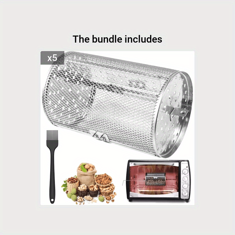 Rotisserie Basket Grill Cage 360° Rotating Grill Roaster - Temu