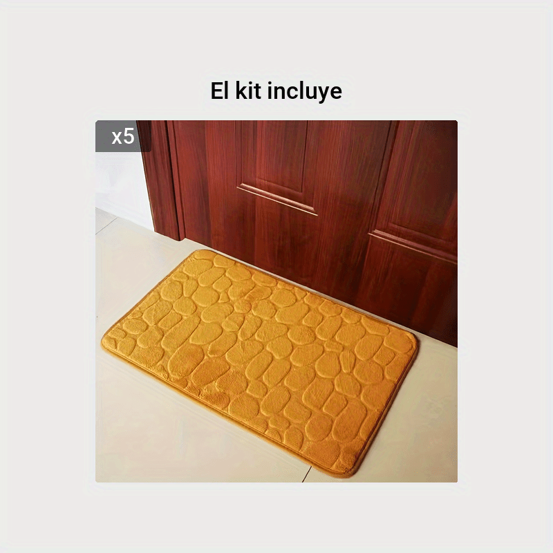 1pc Alfombra Baño Patrón Guijarros Suave Antideslizante - Temu Mexico