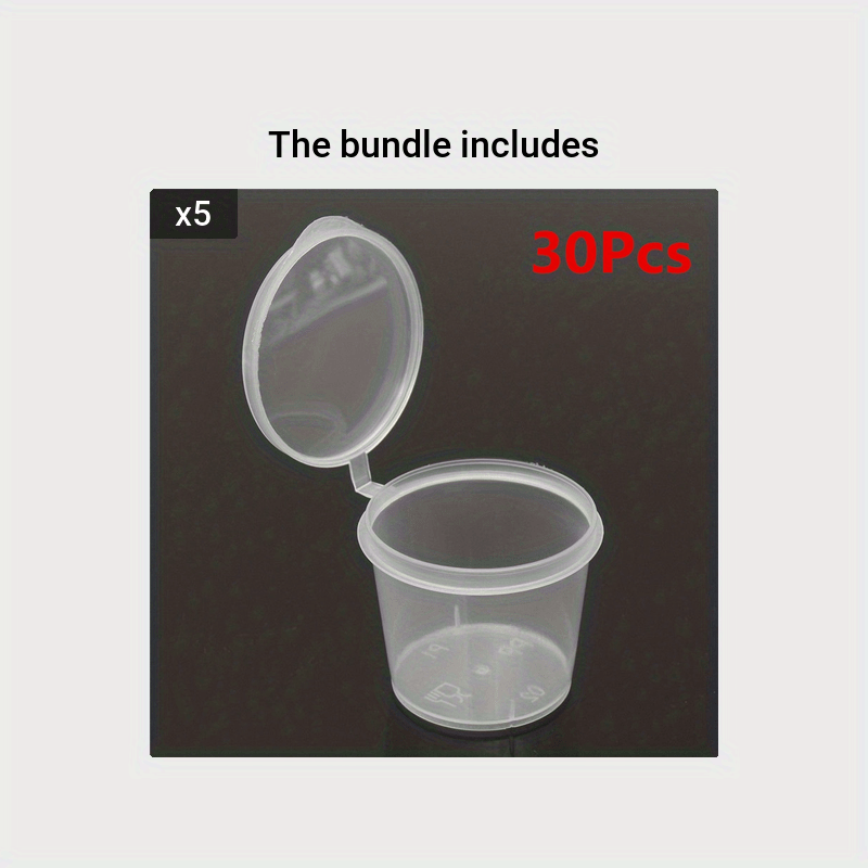 10/20/30Pcs 25ml Clear Food Small Sauce Containers Package Box Lid Portable  Disposable Portable Transparent Plastic Cups