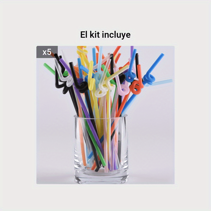 100pcs 10*260mm Pajitas Plástico Arte Estilo Color - Temu Mexico