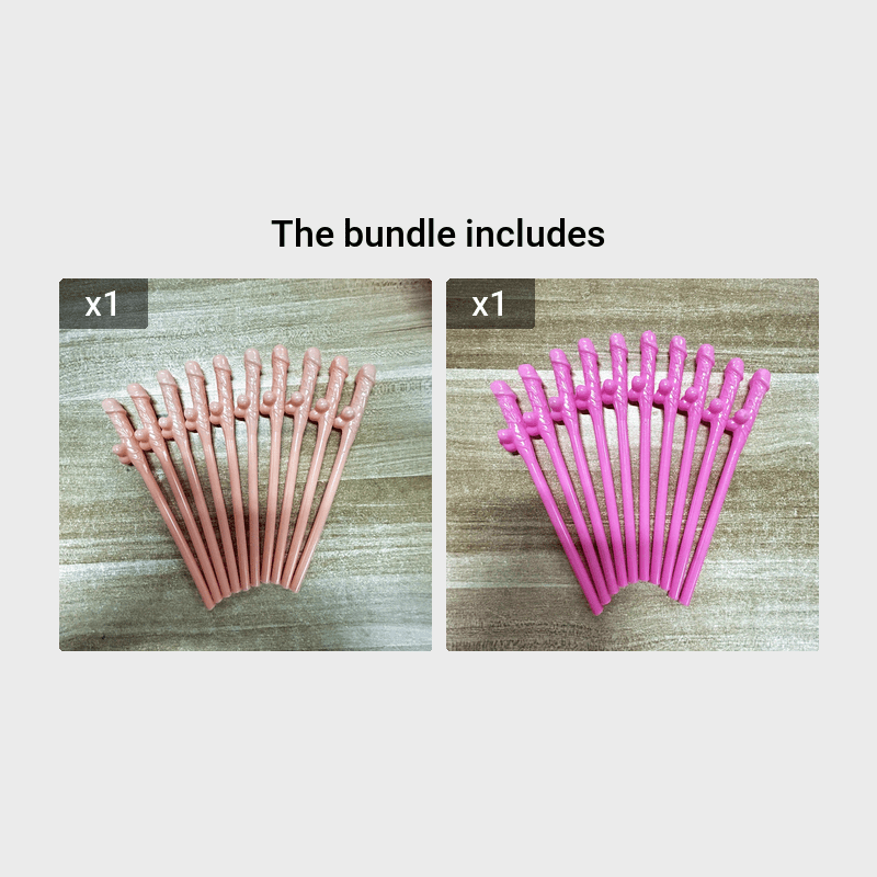 20pcs Bachelorette Party Penis Straws Paper Novelty Nude Dick