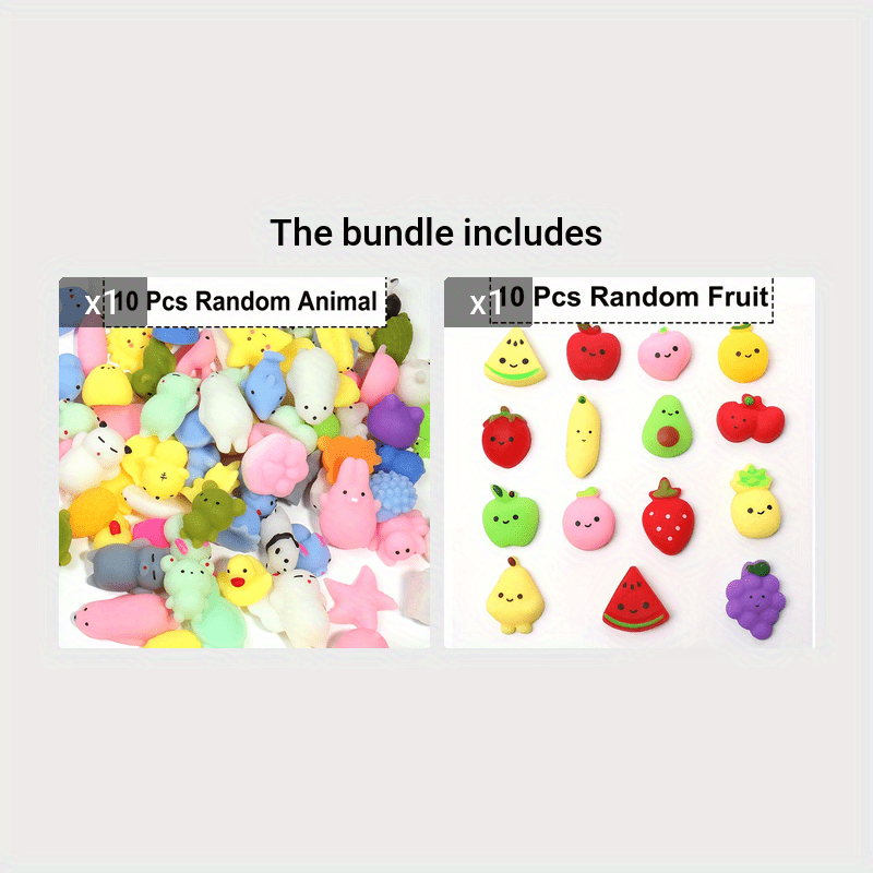  Mini Animal Kawaii Squishy Pack - 40 Pieces Random