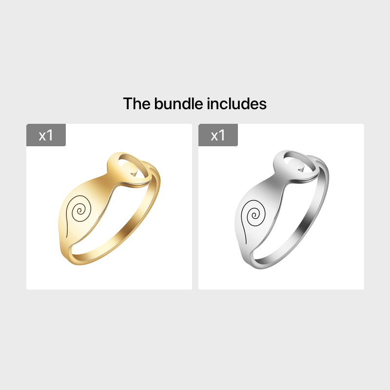 Wicca Spiral Goddess Ring Men Stainless Steel Ring