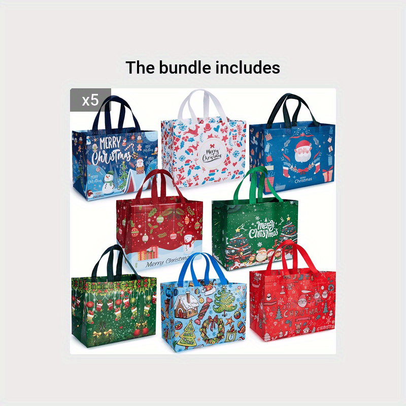 Fantastic 8pcs Large Plastic Christmas Gift Bags