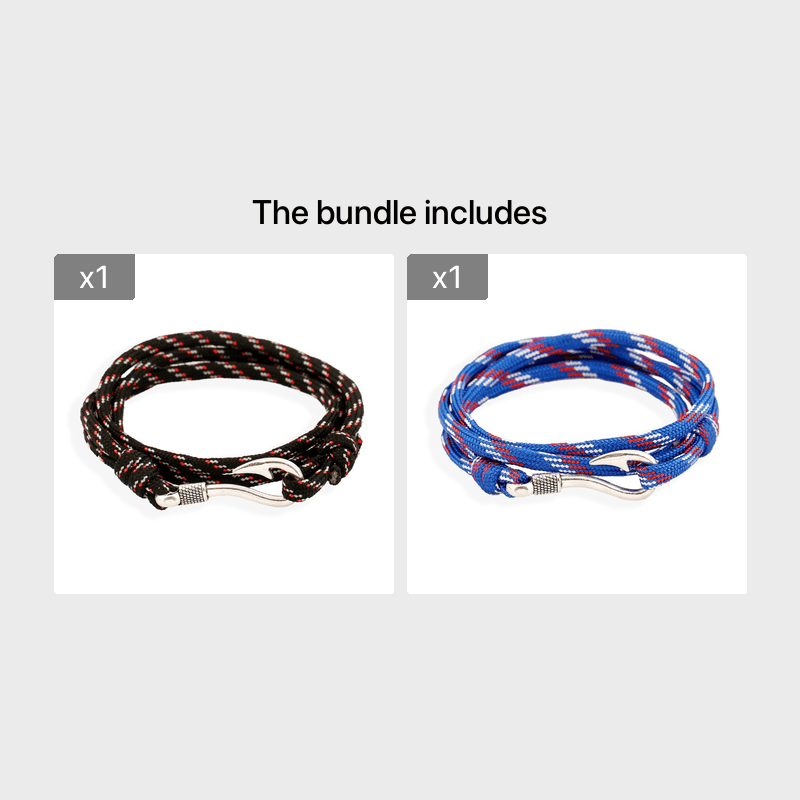 Navy Style Fishhook Bracelet Multicolor Hand Rope Accessory