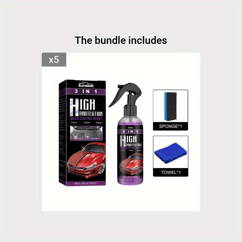 Car Wash And Wheel Care Agent Portable Car Coating Agent - Temu