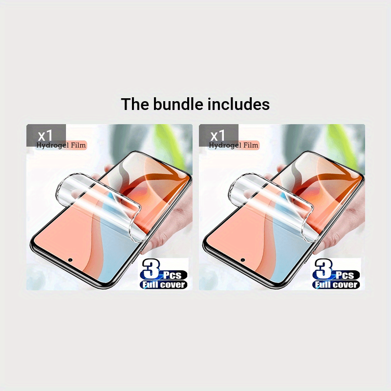 3pcs Hydrogel Film Screen Protector For Xiaomi Redmi Note Pro/9 Pro  Max/9S/ Note 10 5*T/10T 5* Pro/10 Pro Max/Note 11E Pro/Redmi 10/