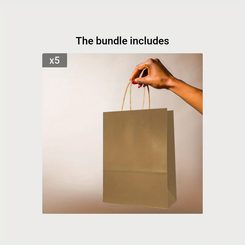 Medium Size Kraft Paper Bags 8.66x4.3. With Handles Bulk - Temu