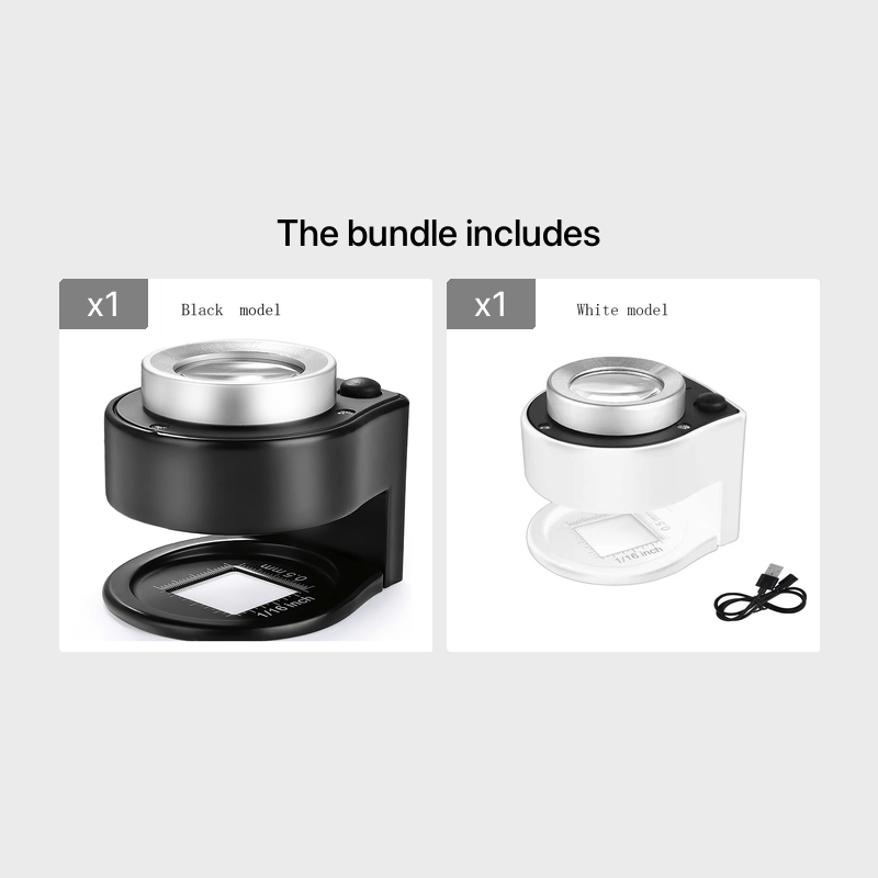  30X Coin Magnifier, USB Rechargeable 6 Lights Portable Metal  Eye Loupe Sewing Magnifying Glass for Textile Optical Jewelry Tool Coins  Currency Stamps (Black) : Arts, Crafts & Sewing