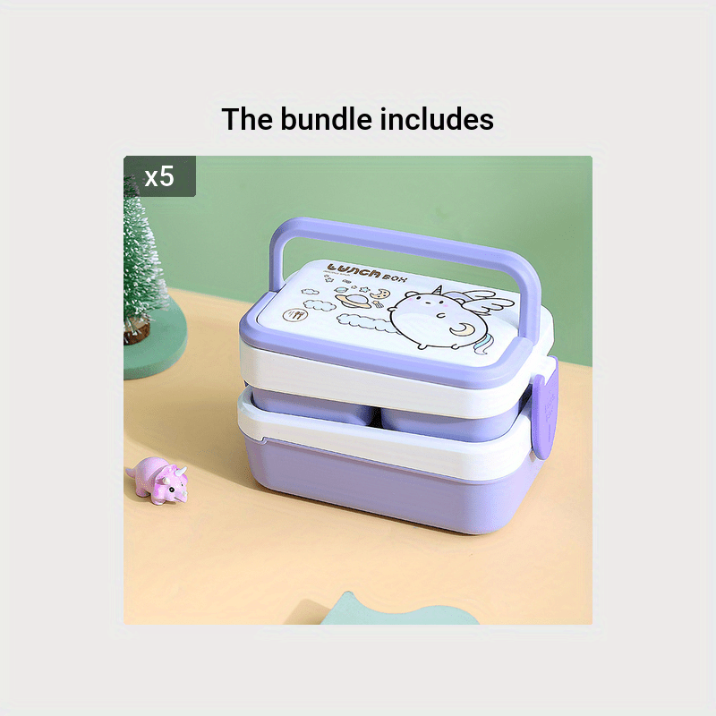 Double-layer Lunch Box, Square Divided Microwave Oven Bento Box, Leakproof  Food Container, For Teenagers And Workers At School,canteen, Back School -  Temu