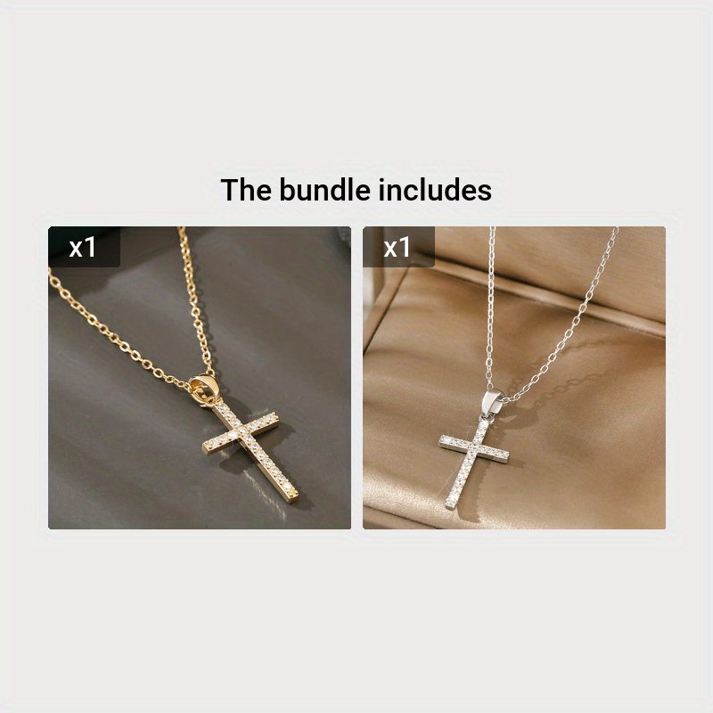 Pendentifs Croix Simples Colliers Femmes Couleur Argent Chaîne Ras Du Cou Collier Femme Bohème Métal Bijoux Colliers