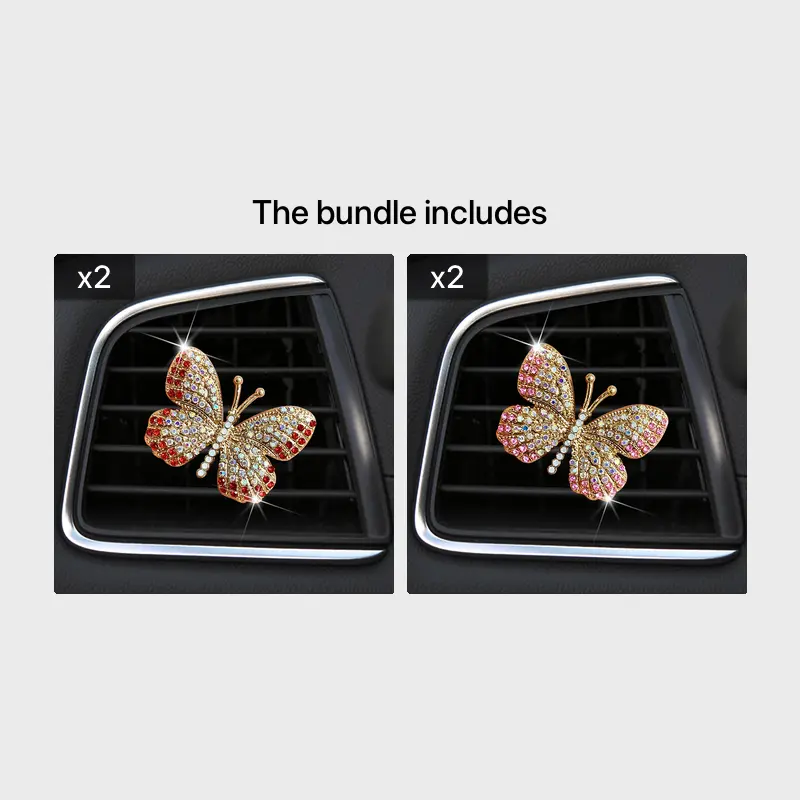 1pc Bling Butterfly Car Clip, Auto-diffusor Luftventil Clip Auto-lufterfrischer  Kristall Bling Strass Clip Auto-innenraum Dekoration Zubehör, Verpassen  Nicht Tollen Angebote