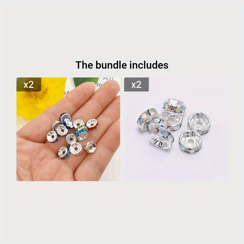 Incraftables Rondelle Beads for Jewelry Making 800pcs. Rhinestone Spacer  Beads for Kids & Adults. Crystal Rondelle Spacer Beads for Bracelet Making  (6mm, 8mm & 10 mm). Bead Spacers for Jewelry Making